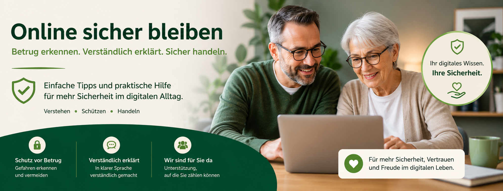 Online sicher bleiben – Betrug erkennen, verständlich erklärt, sicher handeln